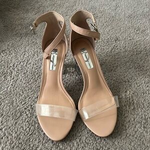 I-N-C Clear Heeled strappy sandals in size 6